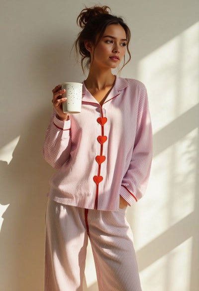 Lily | Pink Heart Pajama Set