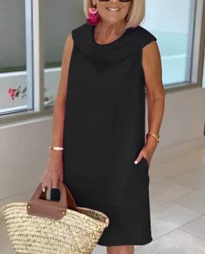 Greer | Draped Neck Shift Dress