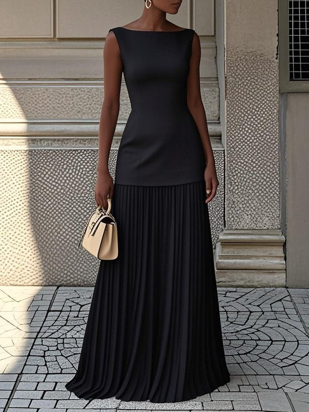 Celeste | Elegant Pleated Maxi Dress