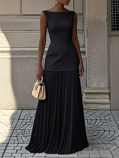Celeste | Elegant Pleated Maxi Dress