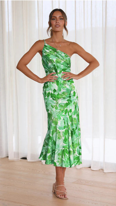 Aly | Asymmetrical Floral Print Dress