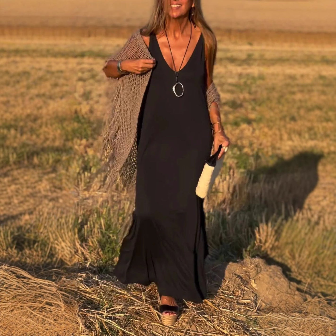 Élyse | Elegant Sleeveless Maxi Dress with V-Neck