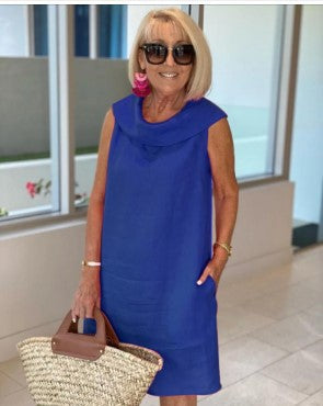 Greer | Draped Neck Shift Dress