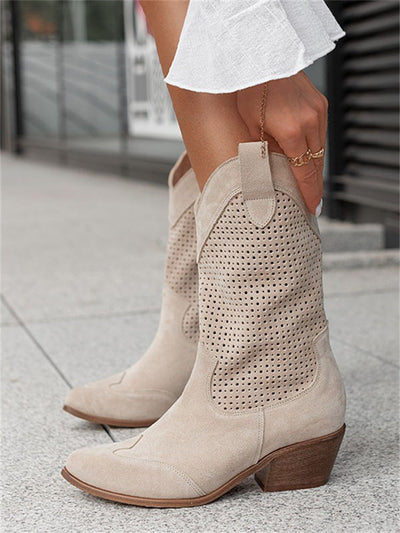 Fenja | Perforated Western Boots