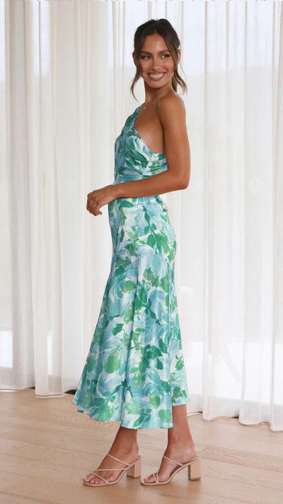 Aly | Asymmetrical Floral Print Dress