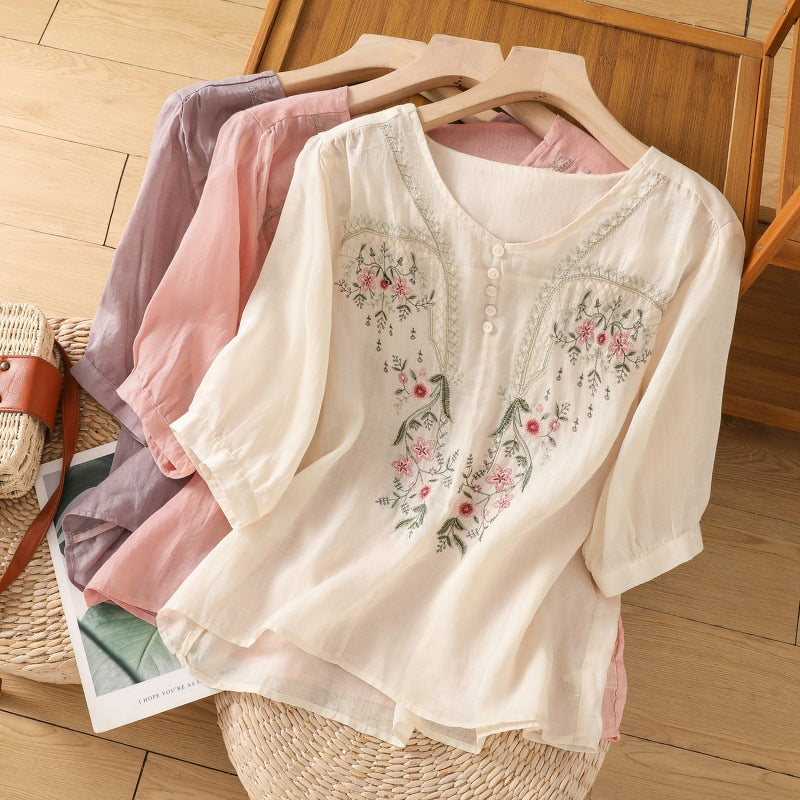 Tamsina | Embroidered Relaxed Blouse