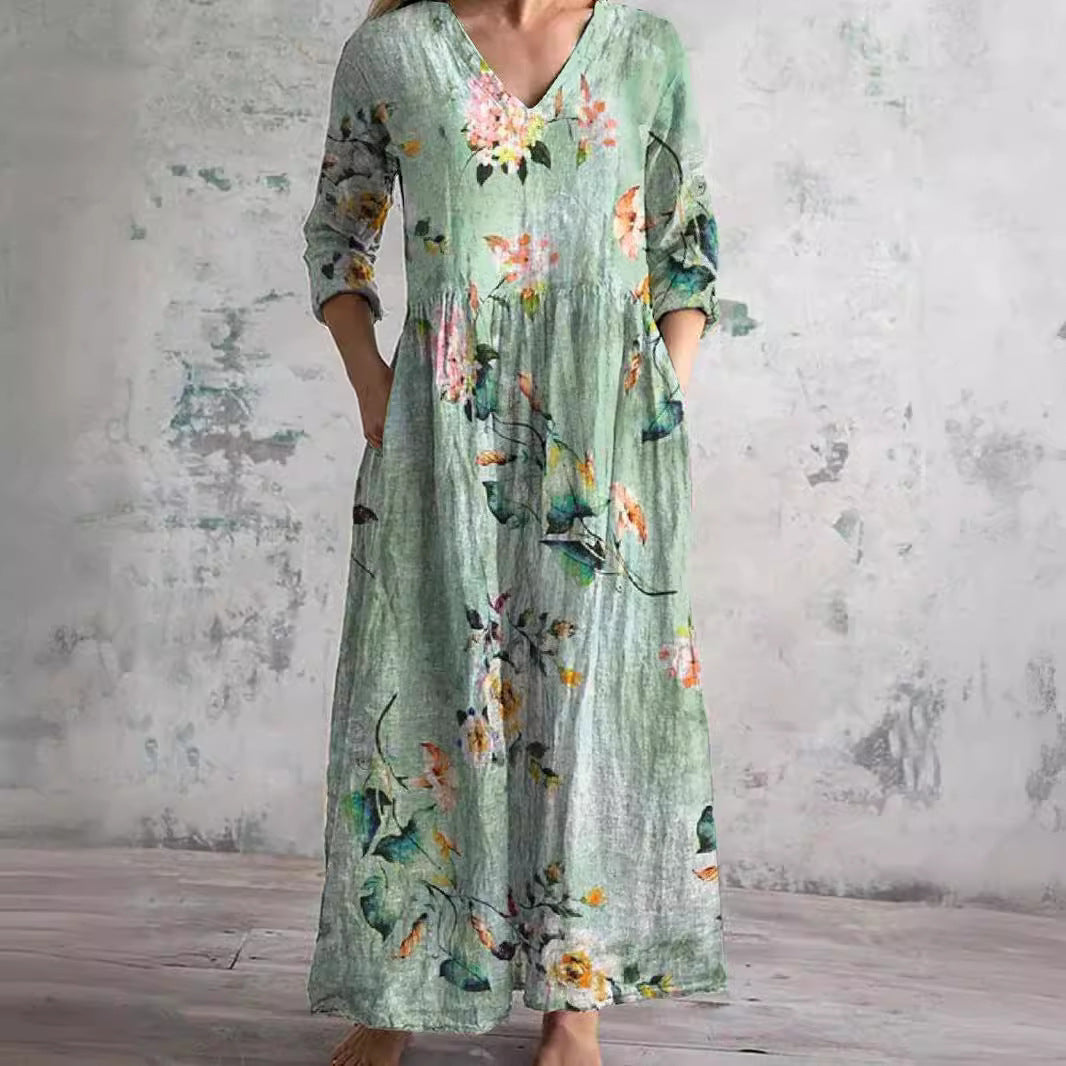 Cassandra™ | Floral V-Neck Summer Dress