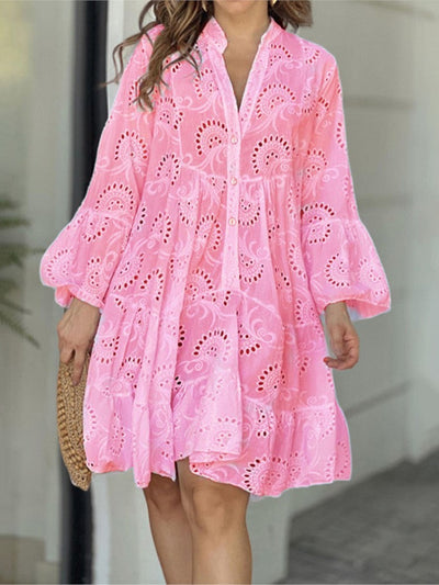 Fawna | Embroidered Tiered Mini Dress