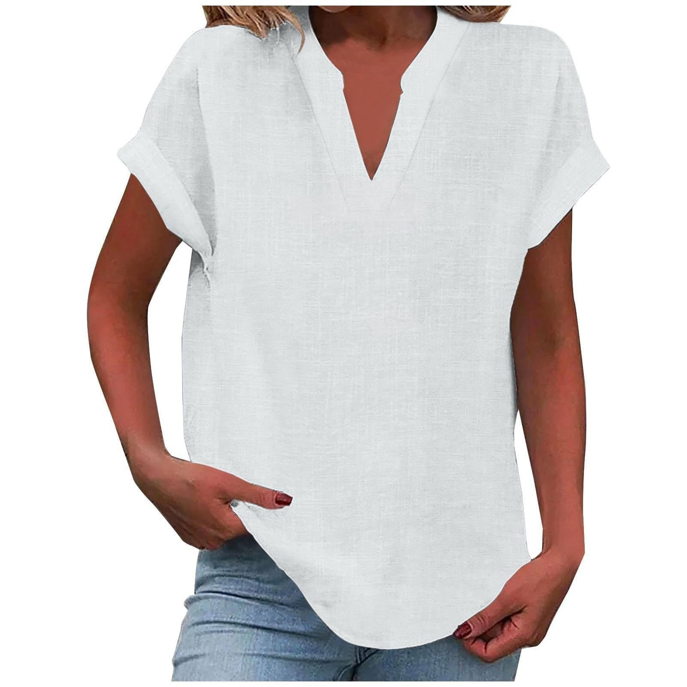 Xavina™ | Relaxed V-Neck Blouse