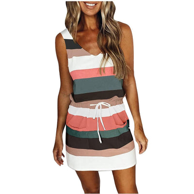 Jemma | One-Shoulder Striped Mini Dress