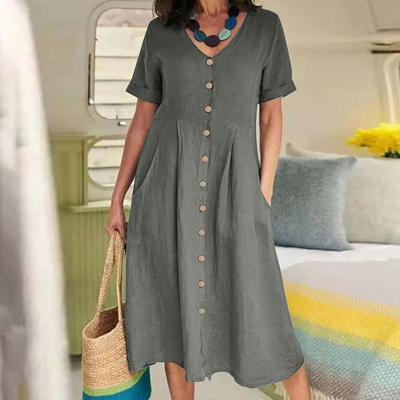 Harper | Everyday Pocket Button Dress