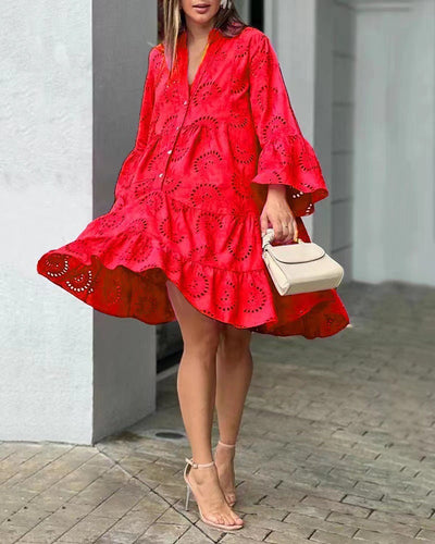 Fawna | Embroidered Tiered Mini Dress