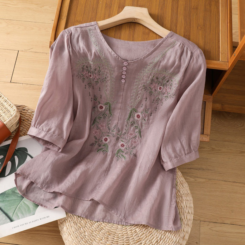 Tamsina | Embroidered Relaxed Blouse