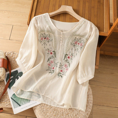 Tamsina | Embroidered Relaxed Blouse