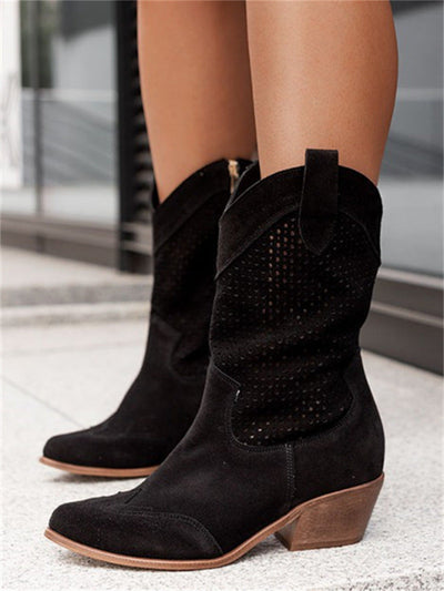 Fenja | Perforated Western Boots