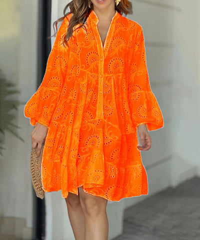 Fawna | Embroidered Tiered Mini Dress