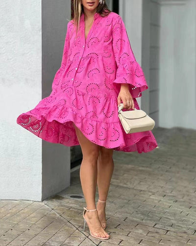 Fawna | Embroidered Tiered Mini Dress
