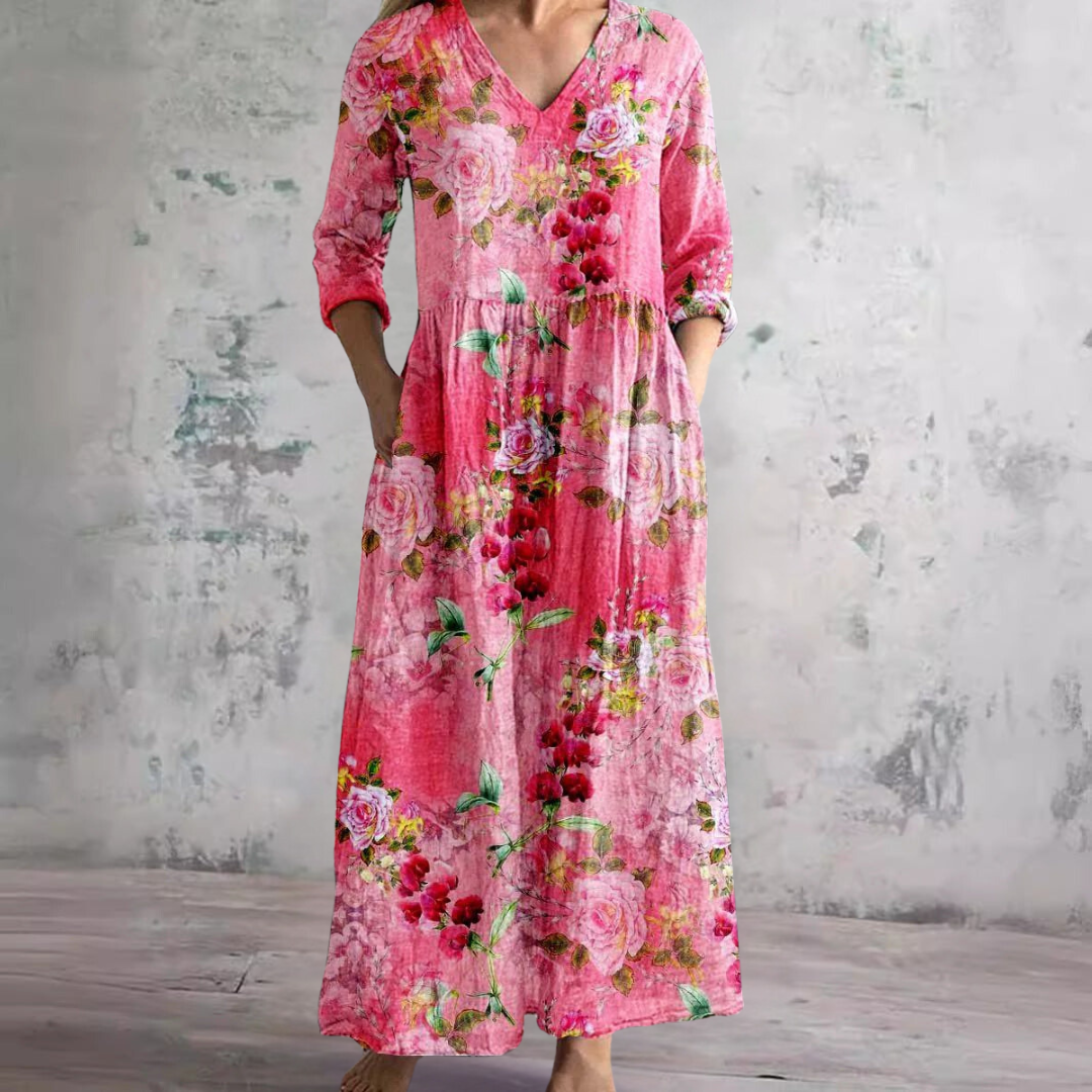 Cassandra™ | Floral V-Neck Summer Dress