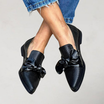 Carine | Elegant Moccasins with Snake Skin Effect Print