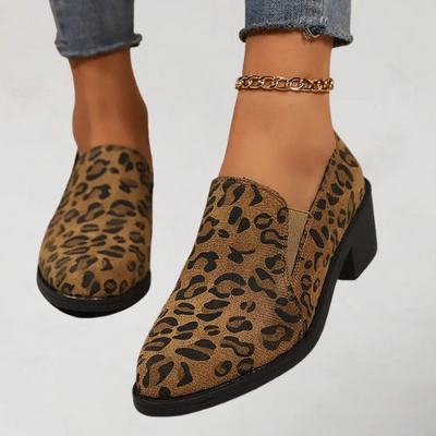 Angélique | Round Toe Loafers with Wide Heel