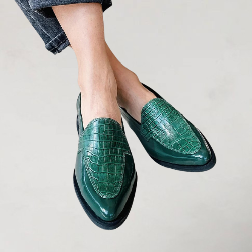 Anita | Patchwork loafers with pointed toe