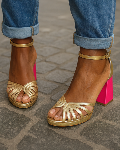 Olvira – Elegant sandals with a wide heel