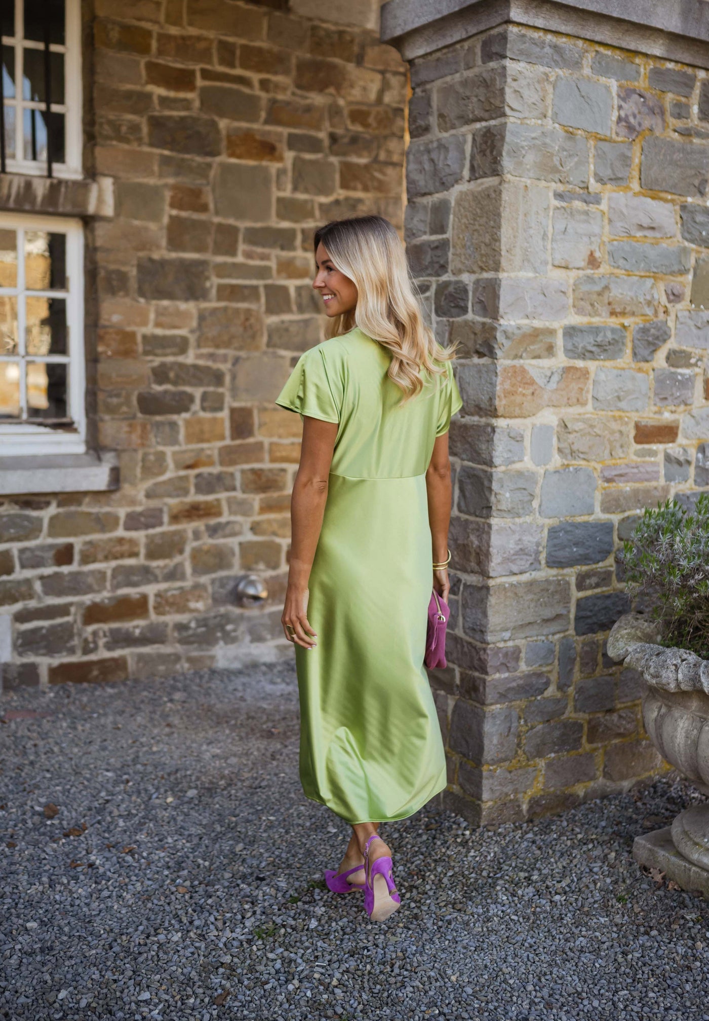 Eleonore™ | Satin Dress with V-Neck