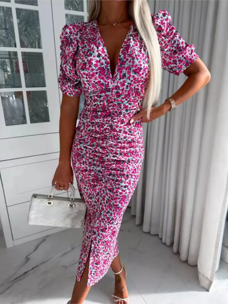 Maya™ | Long Summer Dress with Deep V-Neck