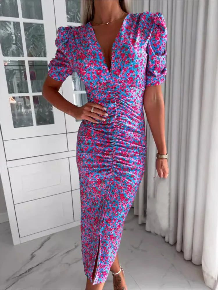 Maya™ | Long Summer Dress with Deep V-Neck