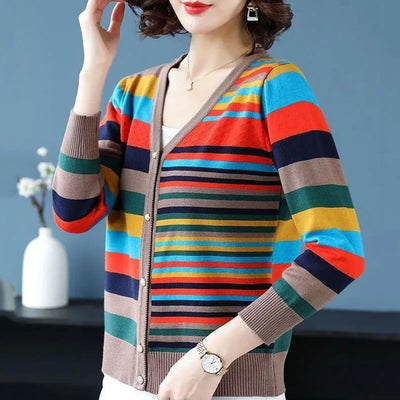 DIONA | MULTICOLOR STRIPE CARDIGAN