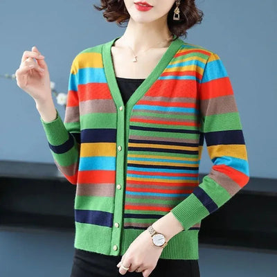 DIONA | MULTICOLOR STRIPE CARDIGAN