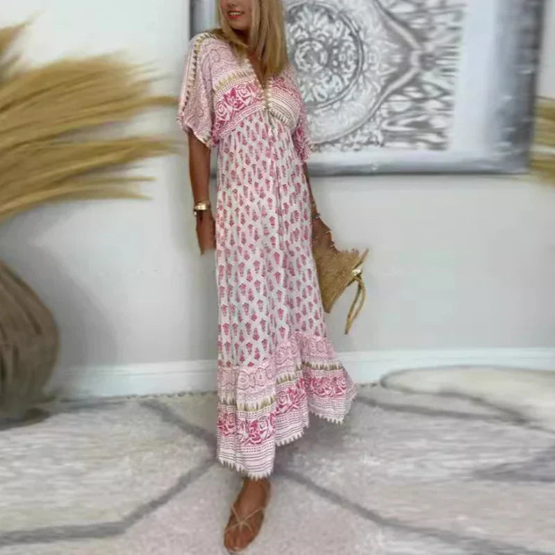 Mabel | Boho Print Maxi Dress