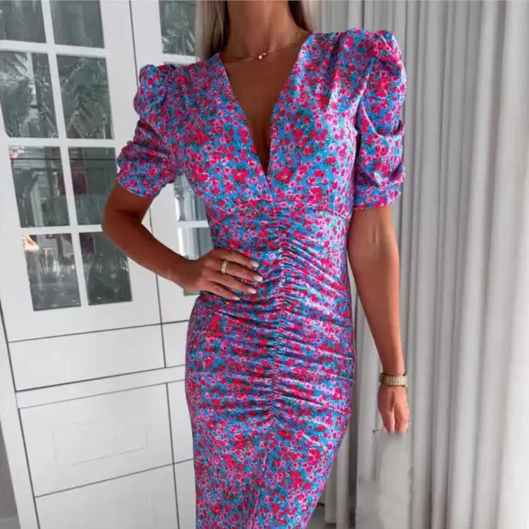Maya™ | Long Summer Dress with Deep V-Neck