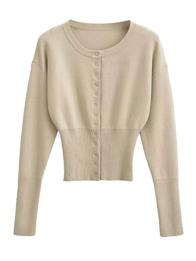 KALLA | FITTED CREW CARDIGAN