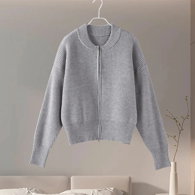 INDIE | ZIP-UP KNIT CARDIGAN