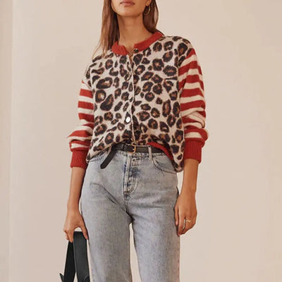 LILOU | MIXED PRINT CARDIGAN