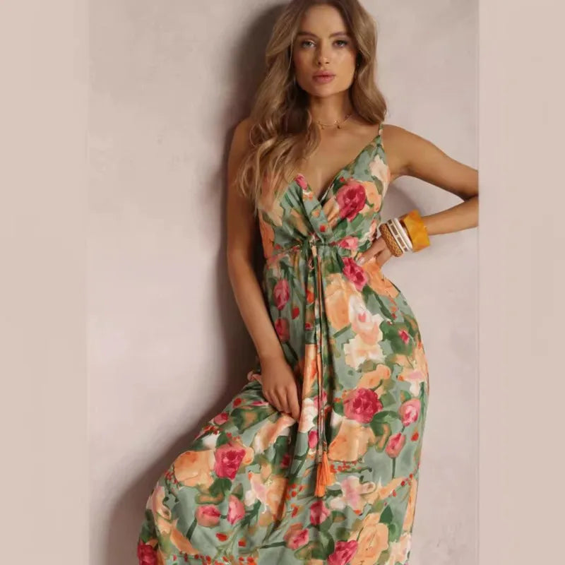 Alina™ – V-Neck Maxi Dress