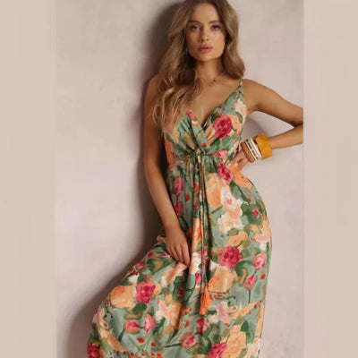 Alina™ – V-Neck Maxi Dress
