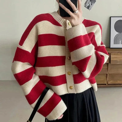 AZELLE | BOLD STRIPE CARDIGAN