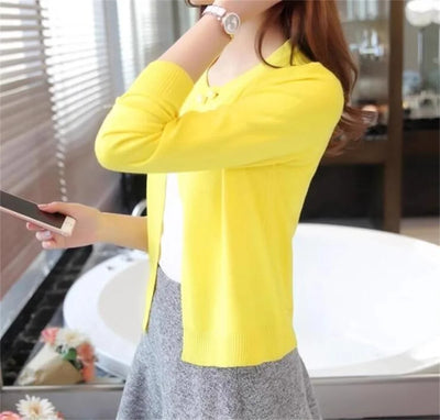 VALLEN | PEARL-CLASP CROP CARDIGAN
