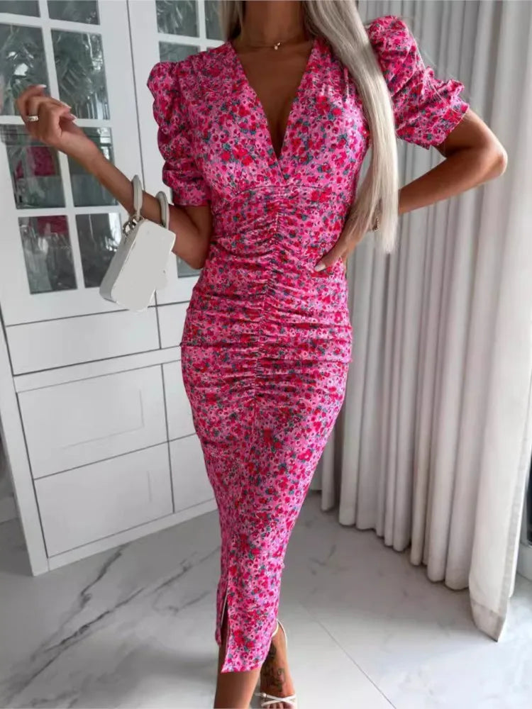 Maya™ | Long Summer Dress with Deep V-Neck
