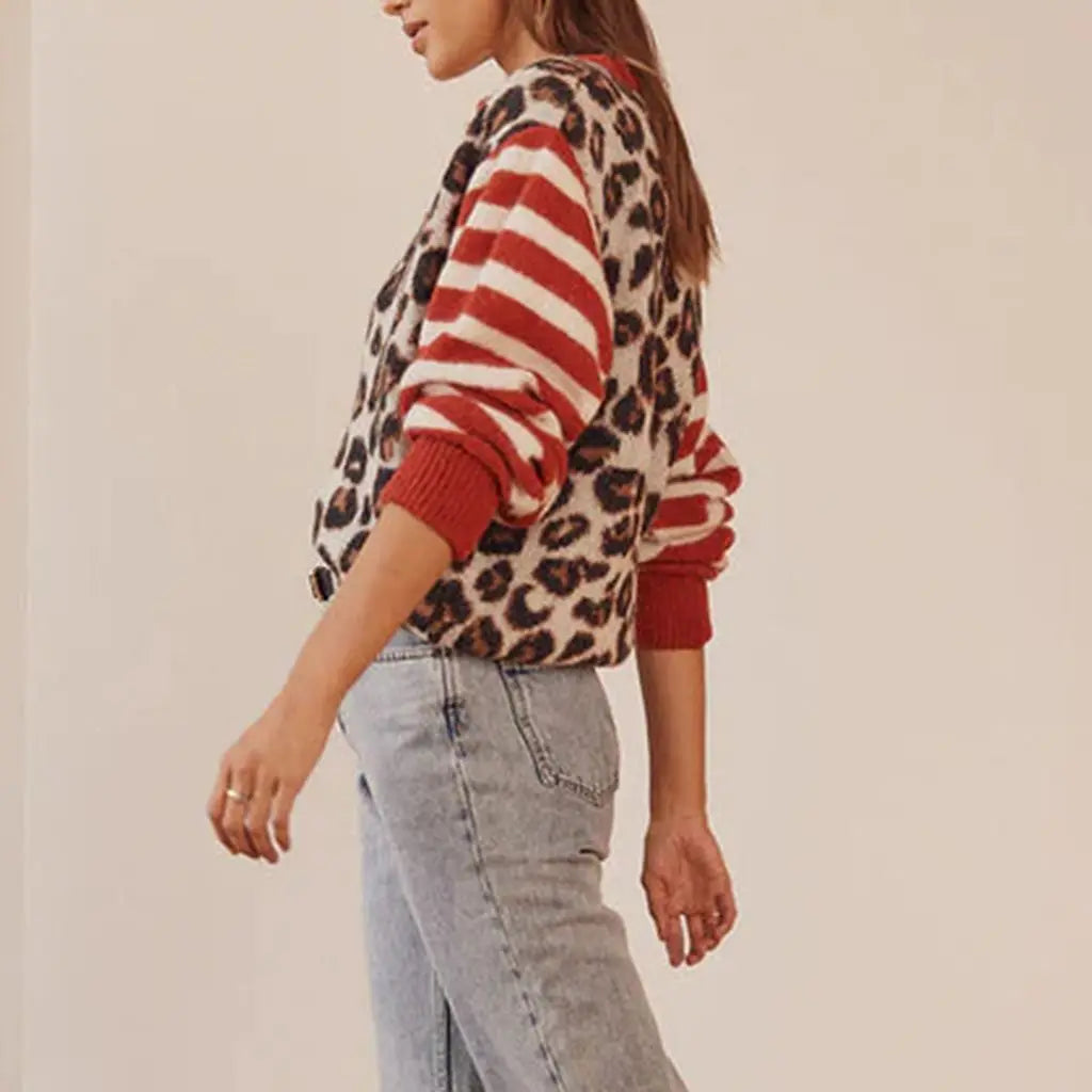 LILOU | MIXED PRINT CARDIGAN