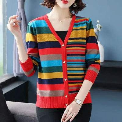DIONA | MULTICOLOR STRIPE CARDIGAN