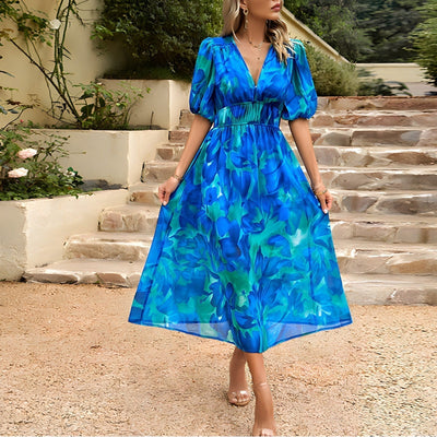 Jenny - Mid-Length V-Neck Dress