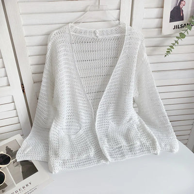 RILYN | OPENWEAVE V-NECK CARDIGAN