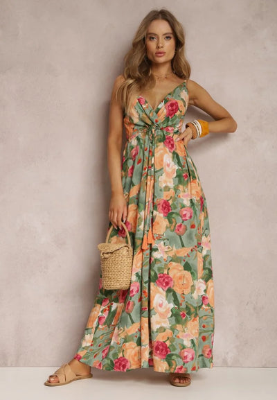 Alina™ – V-Neck Maxi Dress
