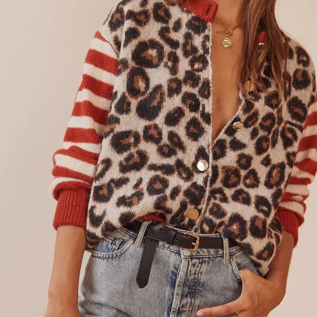 LILOU | MIXED PRINT CARDIGAN