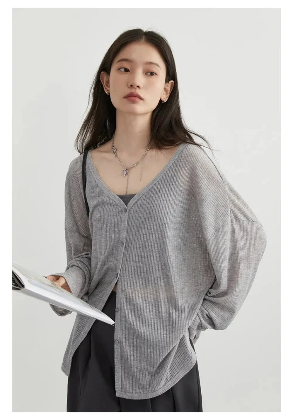 TERRA | DRAPED RELAXED CARDIGAN