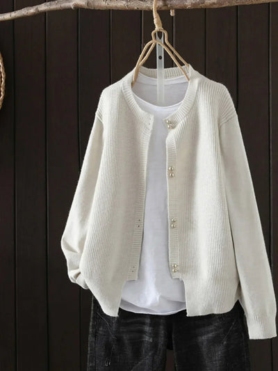 Elara | The Sophisticated Pearl Cardigan