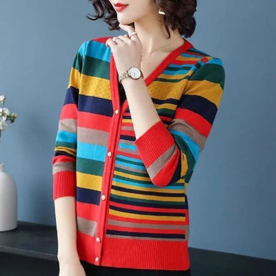 DIONA | MULTICOLOR STRIPE CARDIGAN